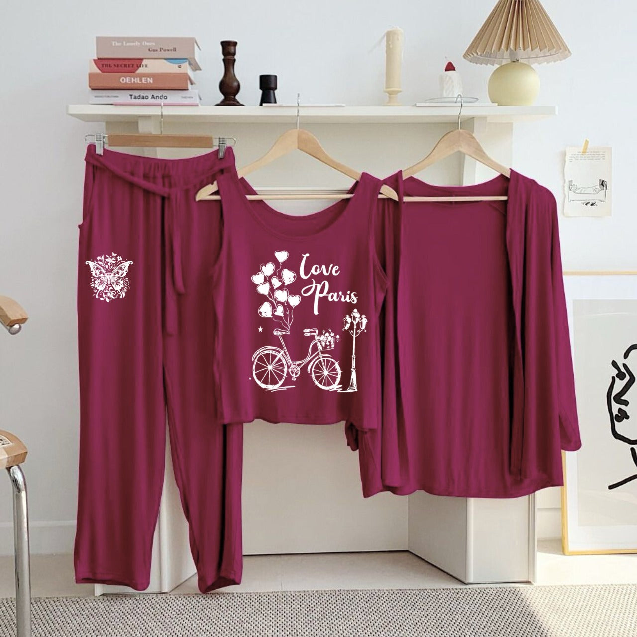 New Arrival Launched 3pcs Night Suits For Womens And Girls