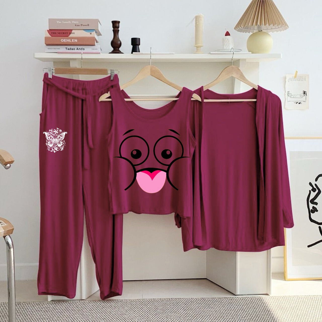 New Arrival Launched 3pcs Night Suits For Womens And Girls