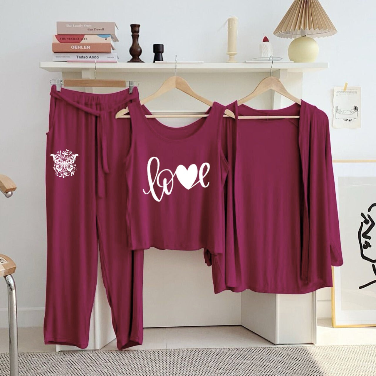 New Arrival Launched 3pcs Night Suits For Womens And Girls