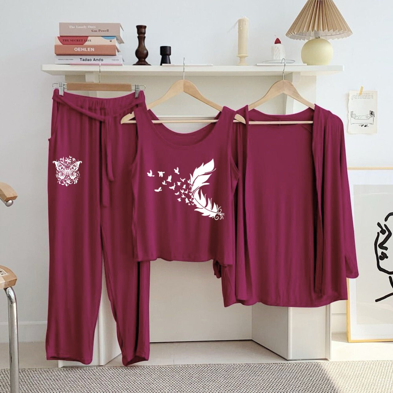 New Arrival Launched 3pcs Night Suits For Womens And Girls