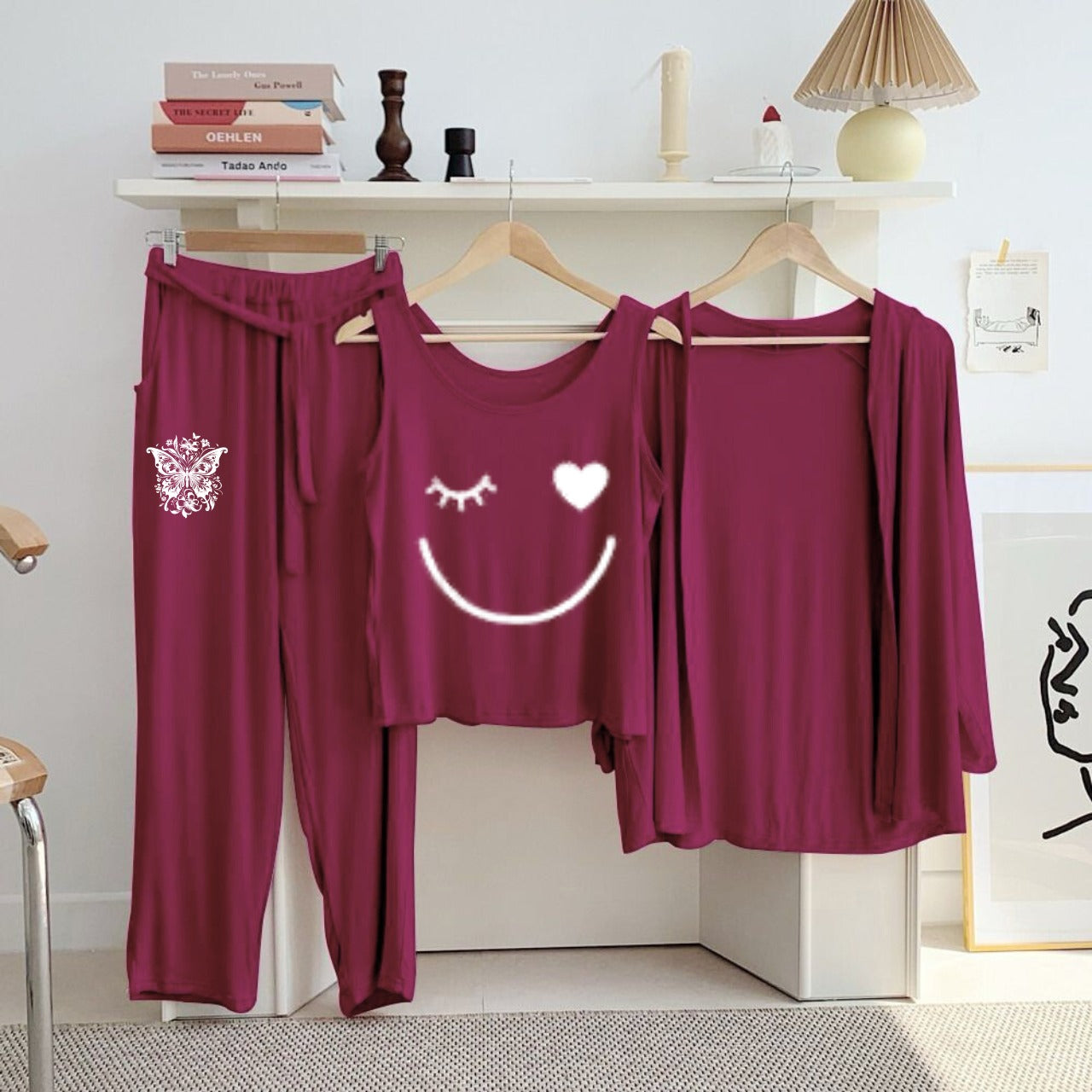 New Arrival Launched 3pcs Night Suits For Womens And Girls