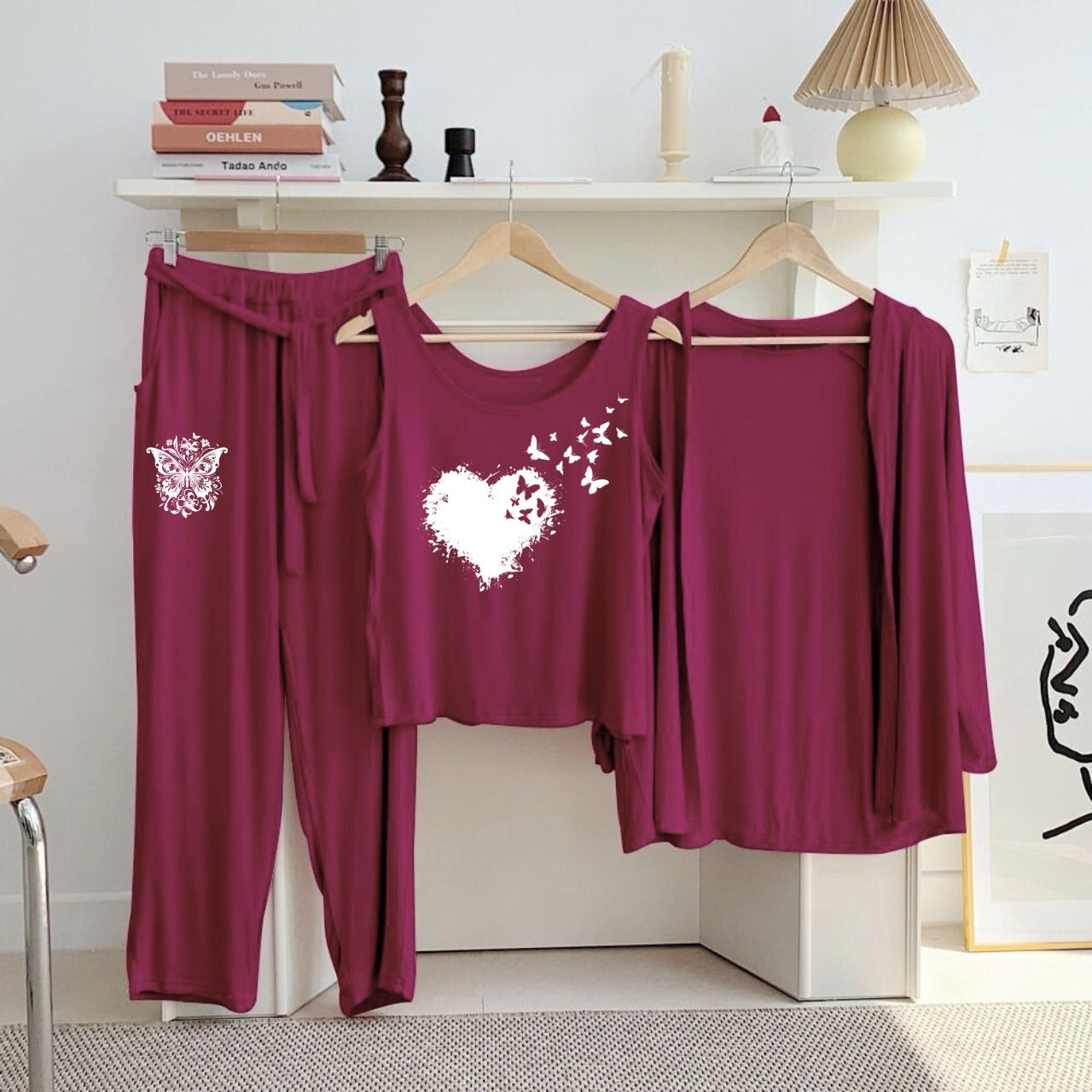 New Arrival Launched 3pcs Night Suits For Womens And Girls