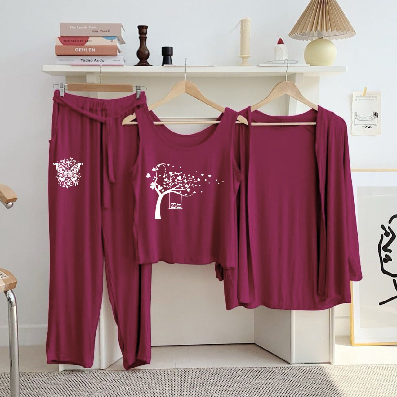 New Arrival Launched 3pcs Night Suits For Womens And Girls