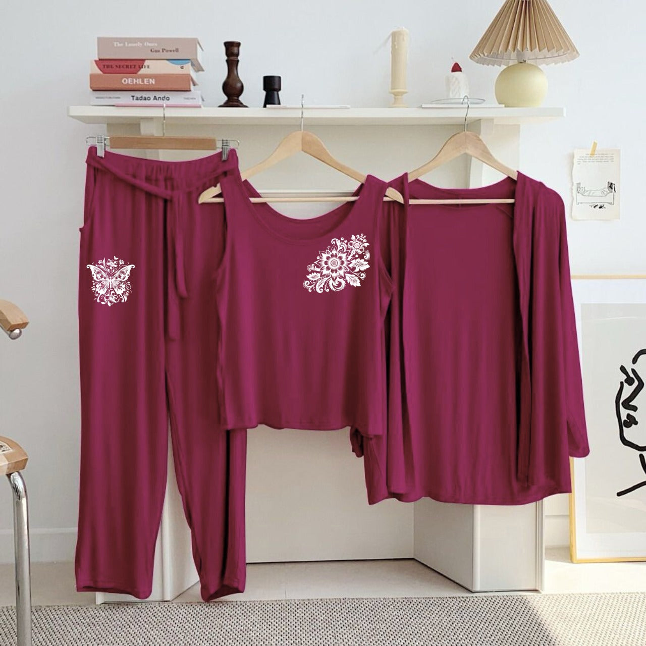 New Arrival Launched 3pcs Night Suits For Womens And Girls