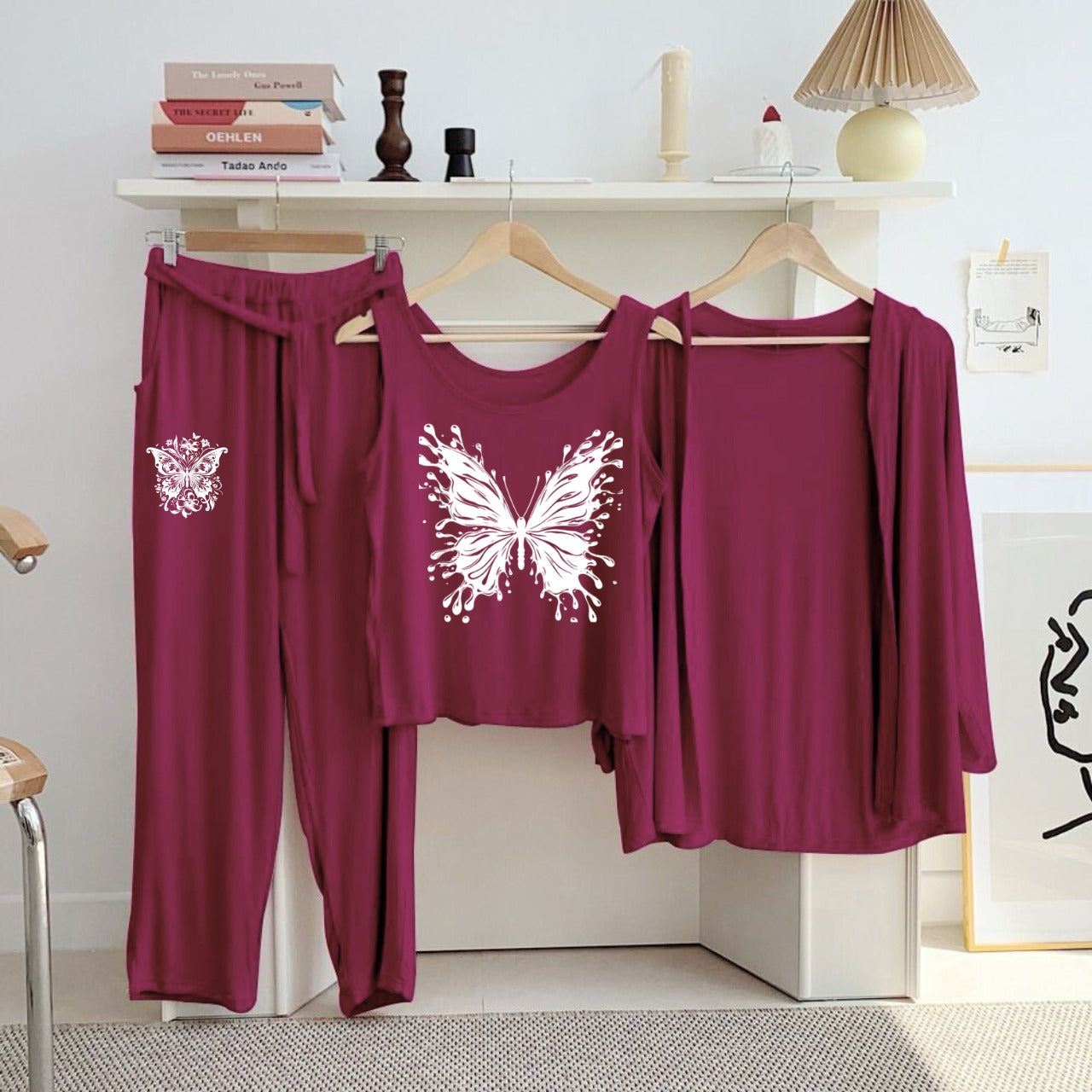 New Arrival Launched 3pcs Night Suits For Womens And Girls