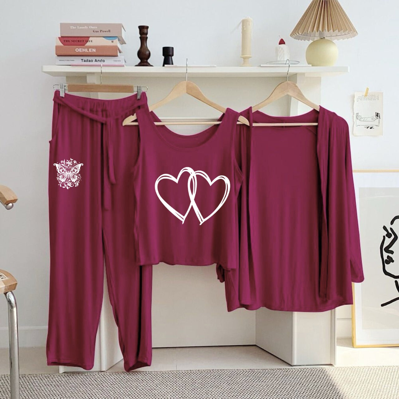 New Arrival Launched 3pcs Night Suits For Womens And Girls