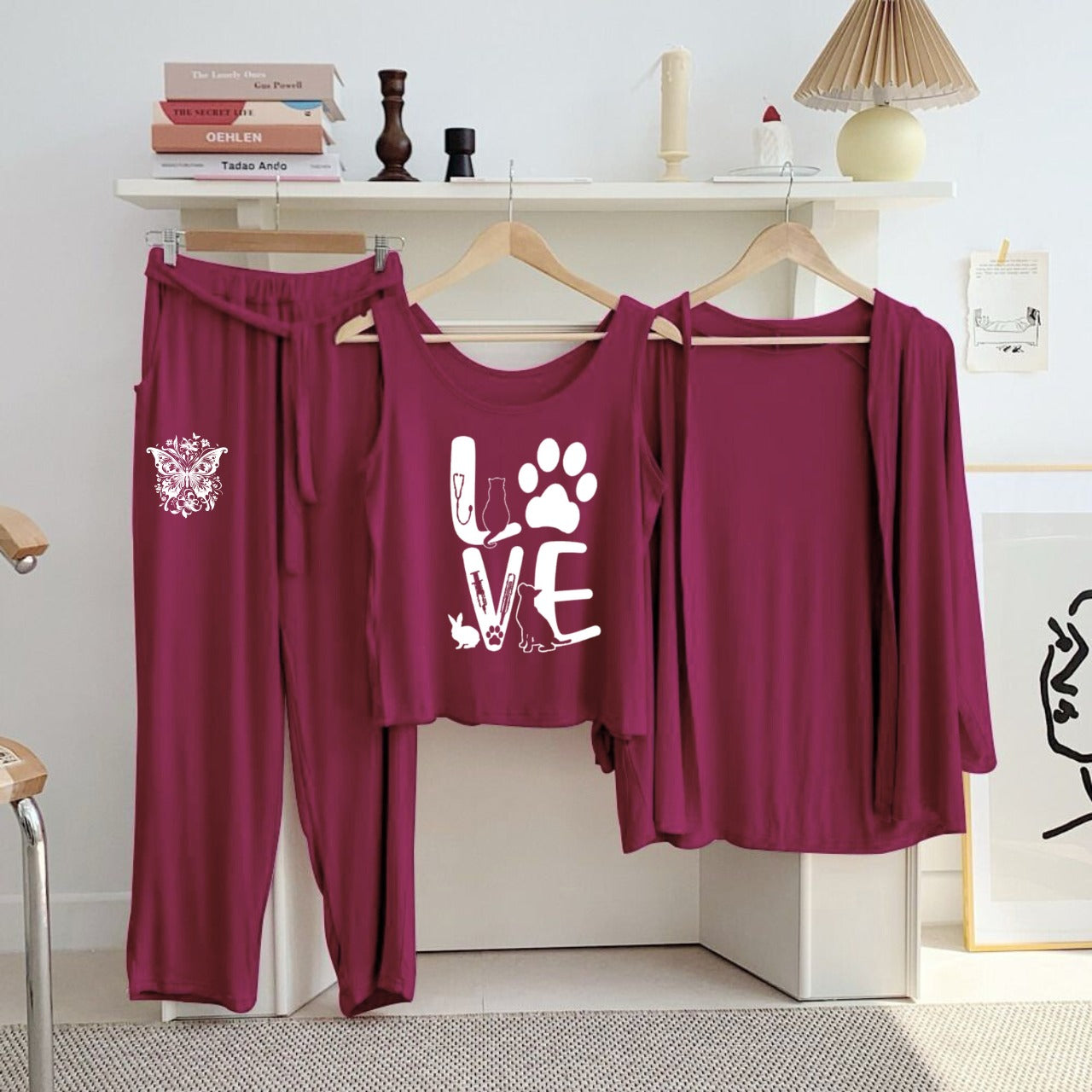 New Arrival Launched 3pcs Night Suits For Womens And Girls