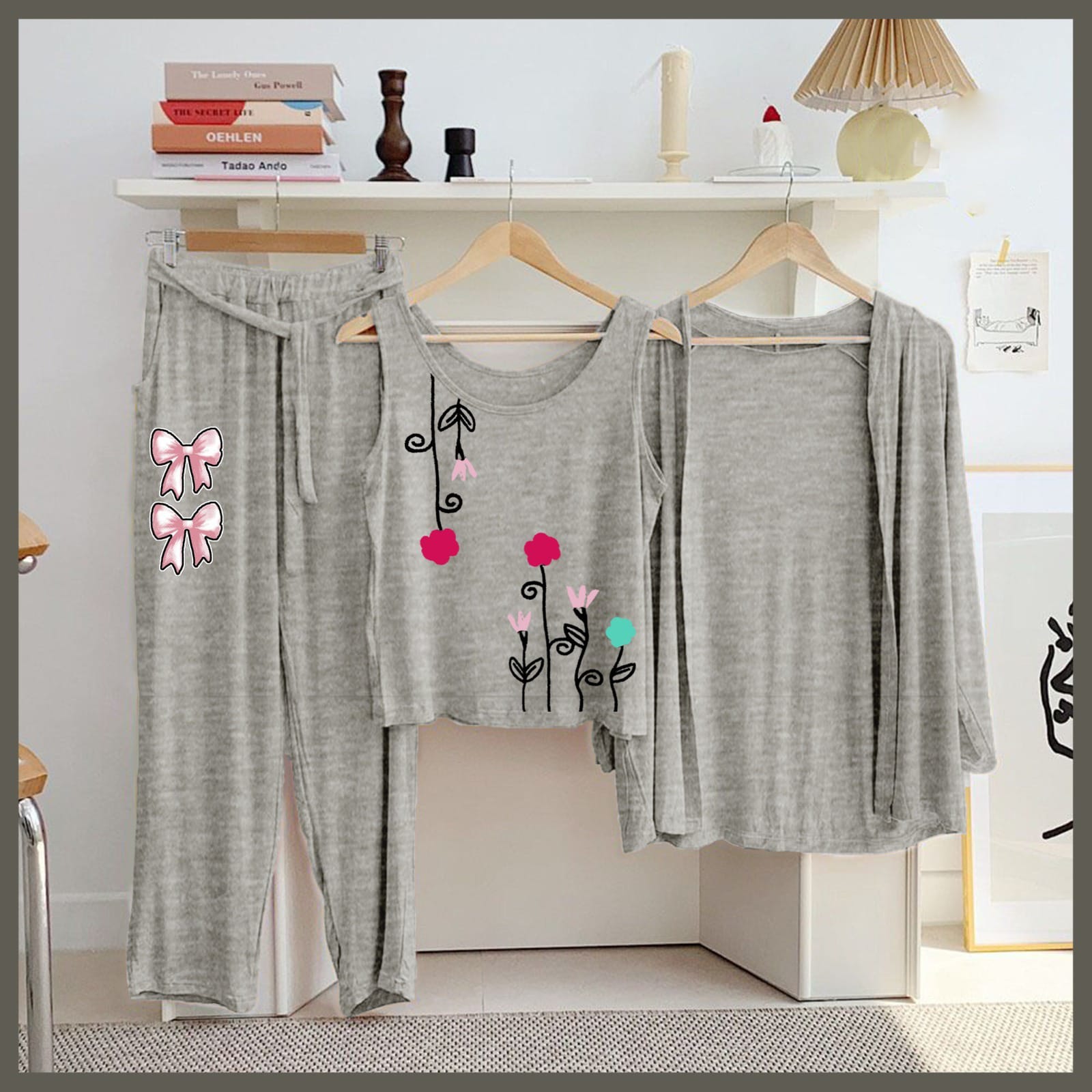 New Arrival Launched 3pcs Night Suits For Womens And Girls