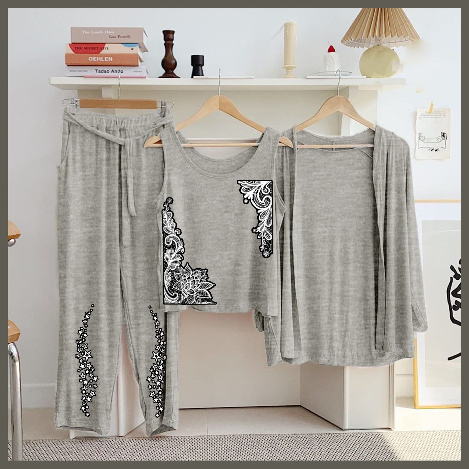 New Arrival Launched 3pcs Night Suits For Womens And Girls