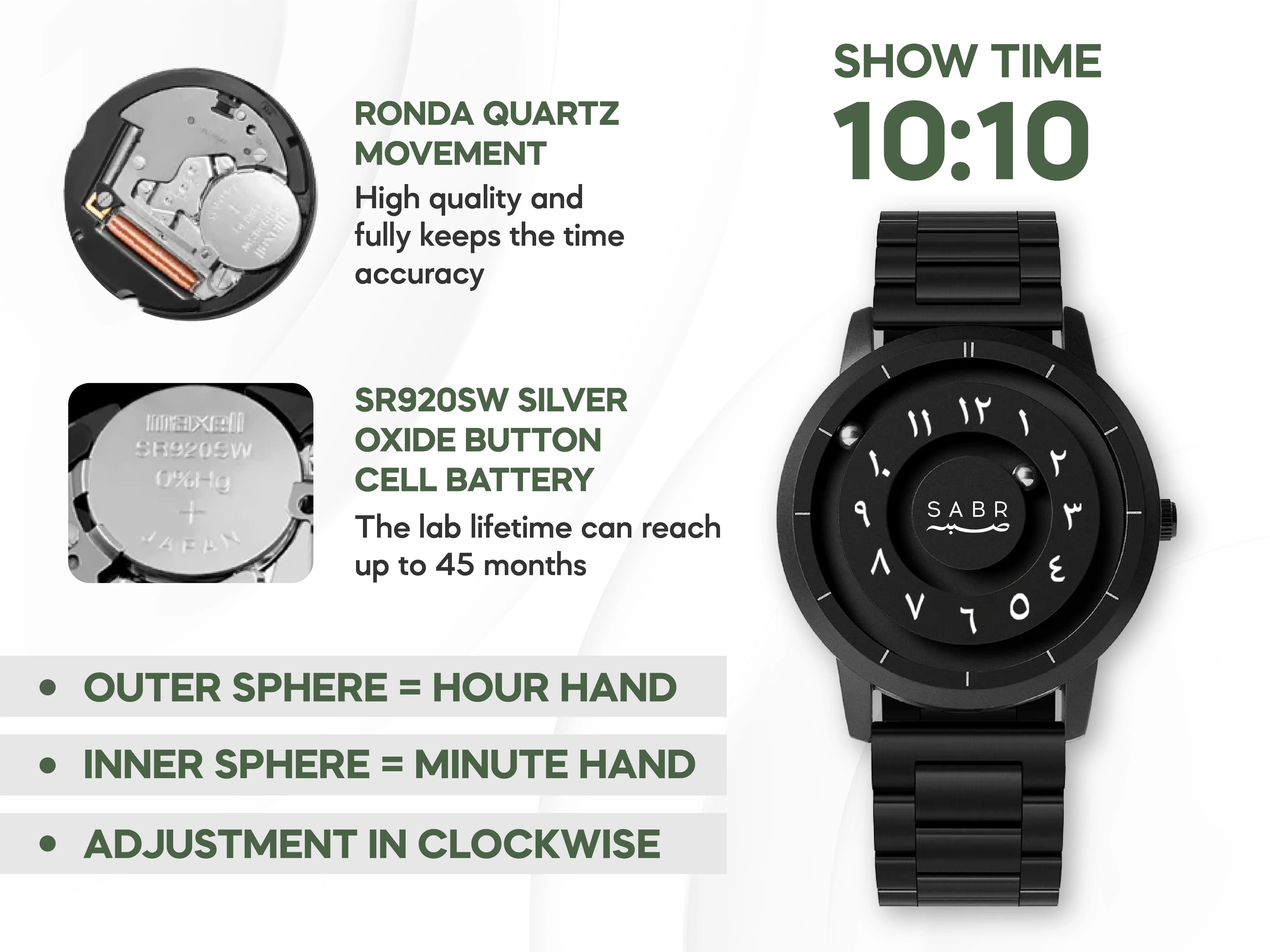Arabic Numericals Watch - Magnetic Force Quartz Watches  Waterproof Watch