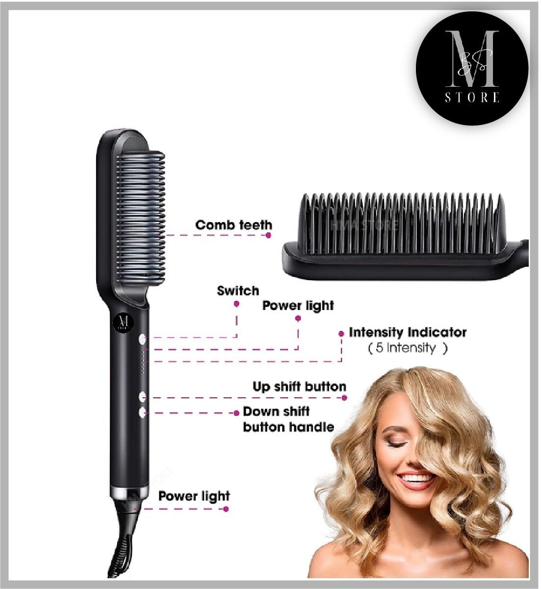 Hair Straightener Curling Brush